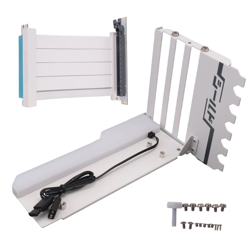 Pcie 4.0 X16 Riser Cable 90 Degree - Feine Textur – Vertikale GPU-Montagehalterung mit